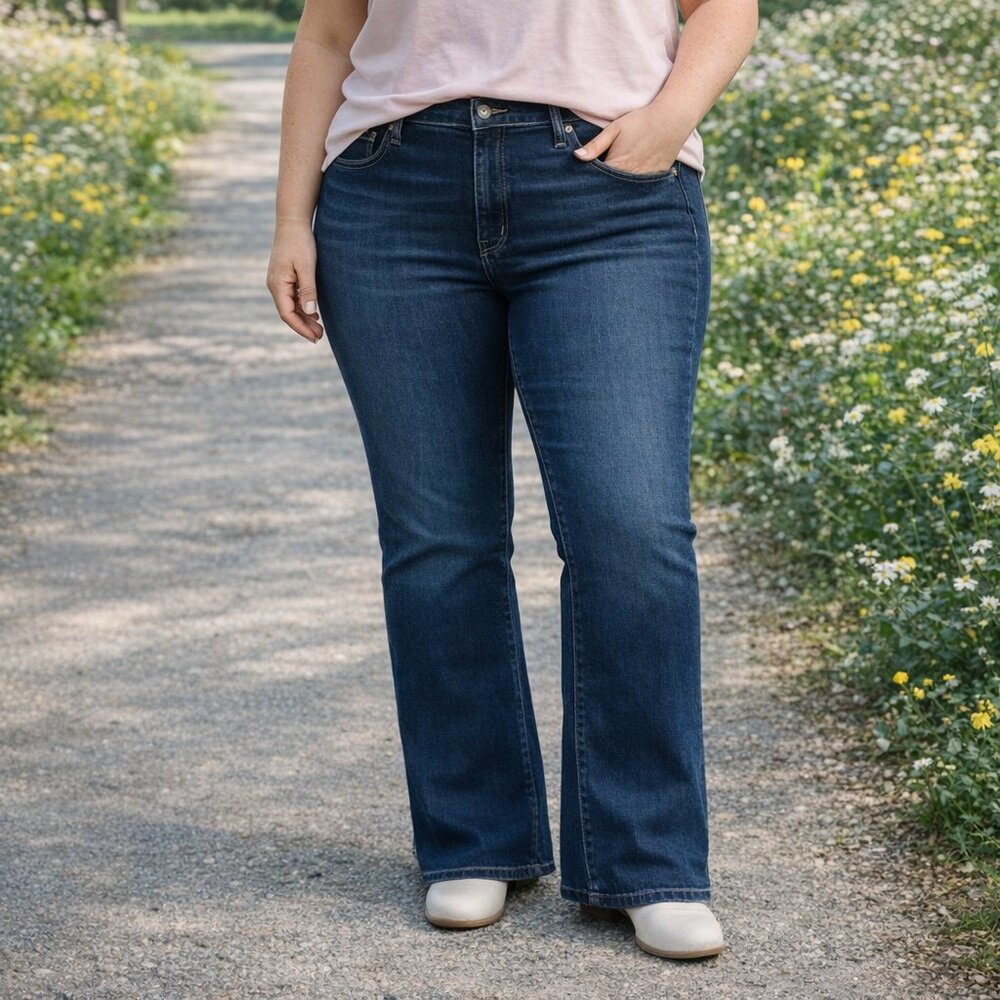 Free Assembly Women’s Jeans Size 22 Short Blue High Rise Boot Cut Denim NWT